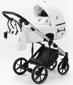 Детская коляска Adamex Lumi Air SE Deluxe 3 в 1 L-SA501 (БЕЛ.КОЖА+ХРОМ РАМА)