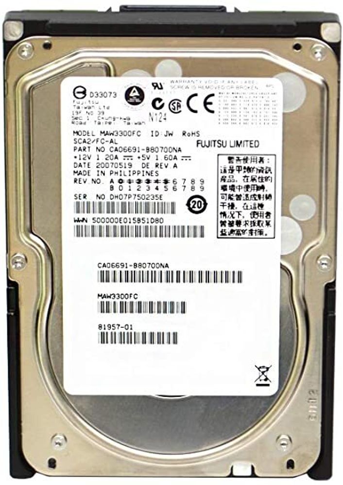 Жесткий диск Fujitsu FC 300Gb (U2048/10K/8Mb/40pin) MAW3300FC