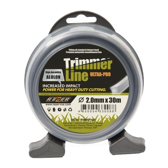 Леска для мотокосы "REZER" ULTRA-PRO «Alulon» (2.0 мм, 30 м, квадрат)