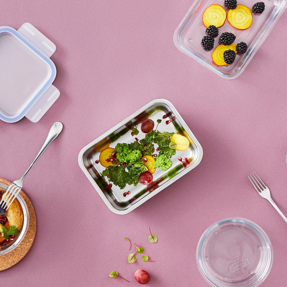 IKEA 365+ Контейнер для пищевых продуктов, прямоугольный/нержавеющая сталь, 1,0 л