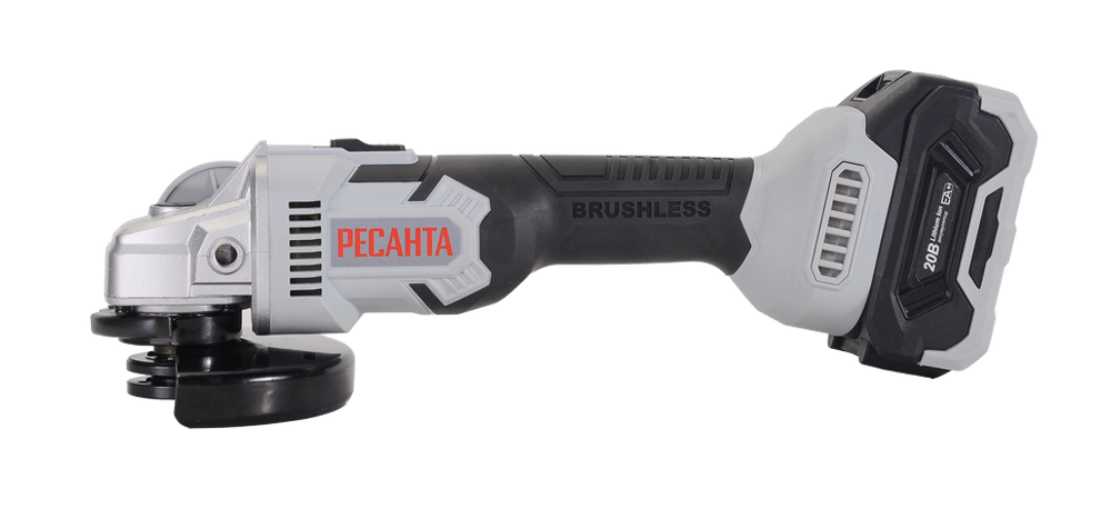 Углошлифовальная машина аккумуляторная Ресанта АУШМ-125/20Li (в комплекте 1 АКБ и ЗУ) в кейсе