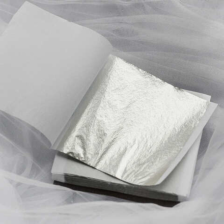 Серебро сусальное пищевое Kafety (1 лист, 16*16 см)