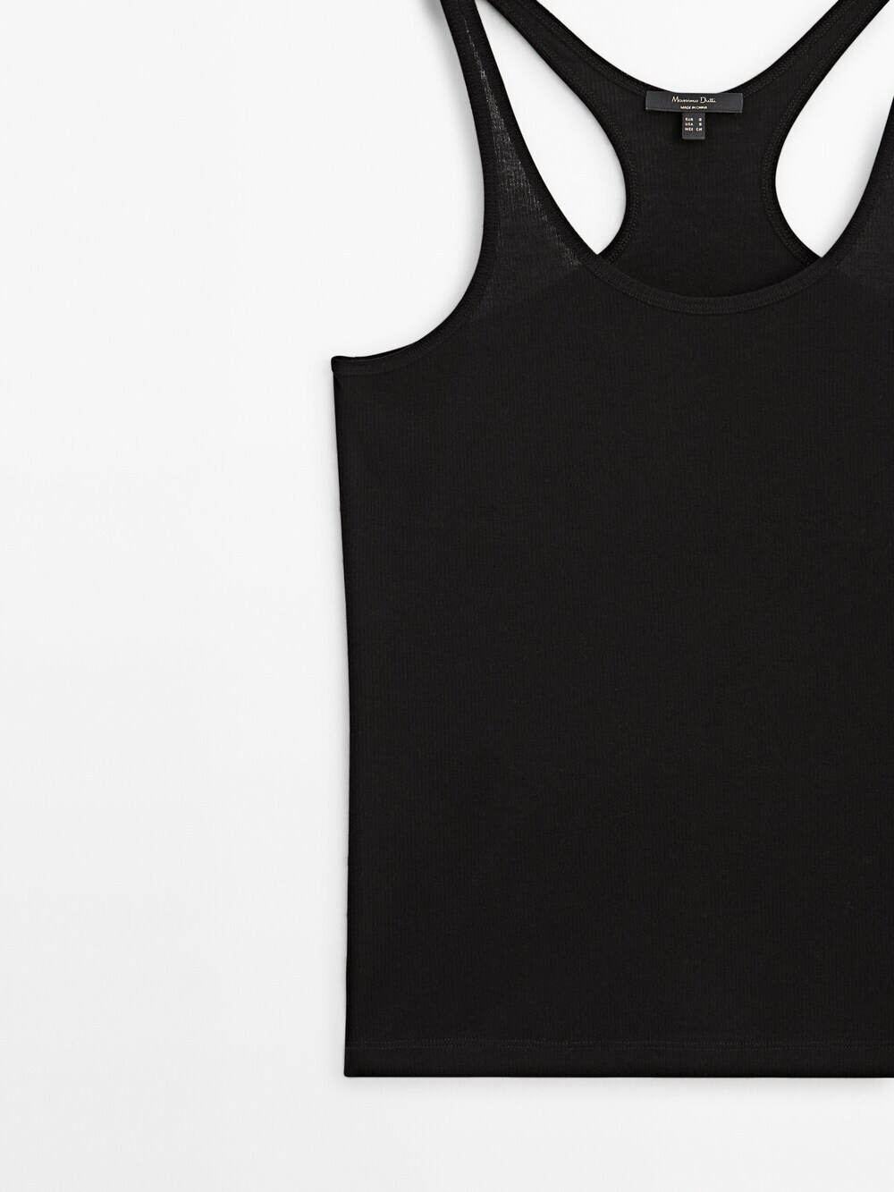 Massimo Dutti Топ из 100% хлопка с бретелями, черный