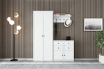 Прихожая Билли 7 Белый Фасадный 0101 131*30*161 см, Белый   Фиеста