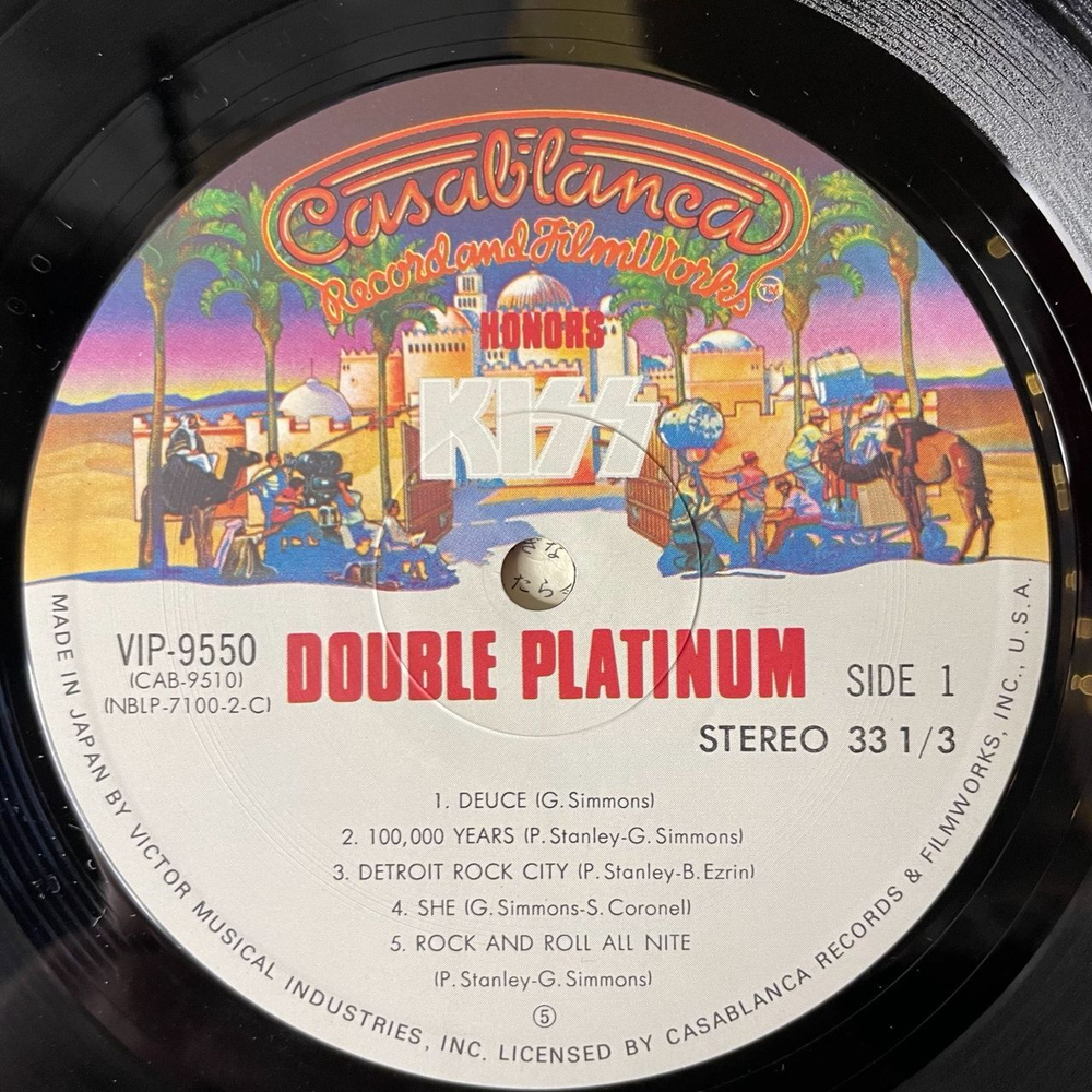 Винтажная виниловая пластинка LP Kiss Double Platinum (Japan 1978) (Obi) God Of Thunder