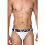Мужские трусы танга белые с принтом DARKZONE DZN6163