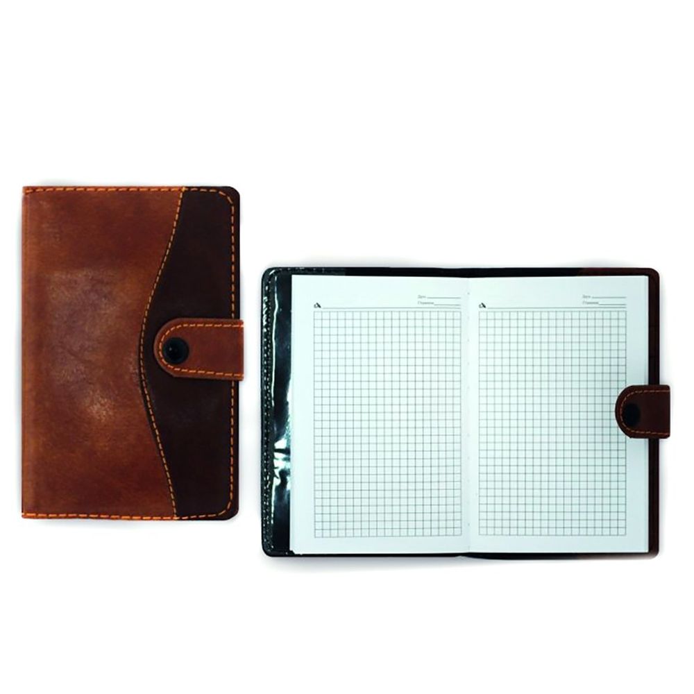 Ежедневник недатированный, 9,5 см * 15,0 см, 7БЦ, Alingar, иск. кожа, клапан на кнопке, 100 л., клетка