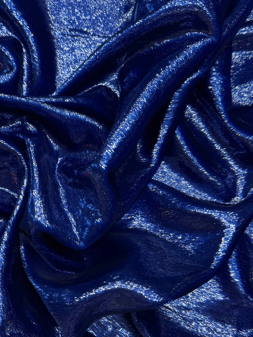 Бархат п/э с люрексом синий