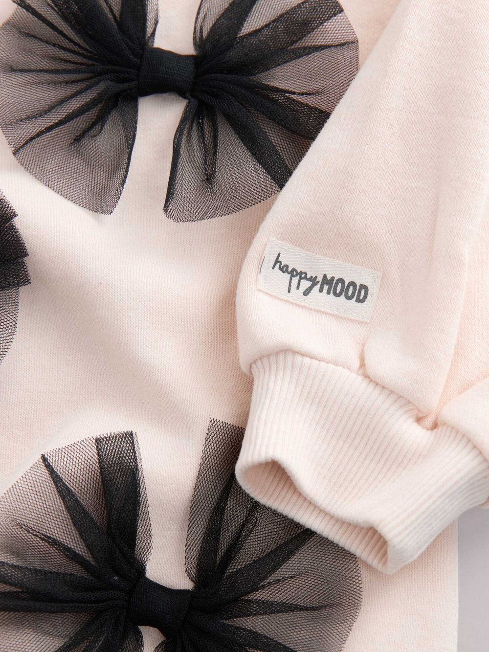 Толстовка и легинсы с оборками в комплекте для девочки Next B24-546, Кремовый, Черный