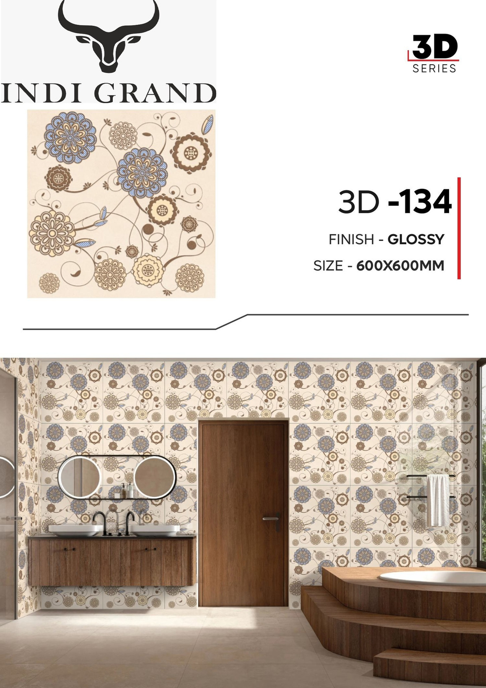 Керамогранит 3D 60х60 glossy-134