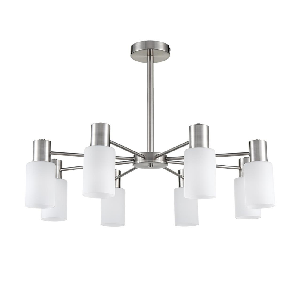 8099/8C COMFI LN25 75 никель/белый металл/стекло Люстра потолочная Е14 8*40W 220V MAVE