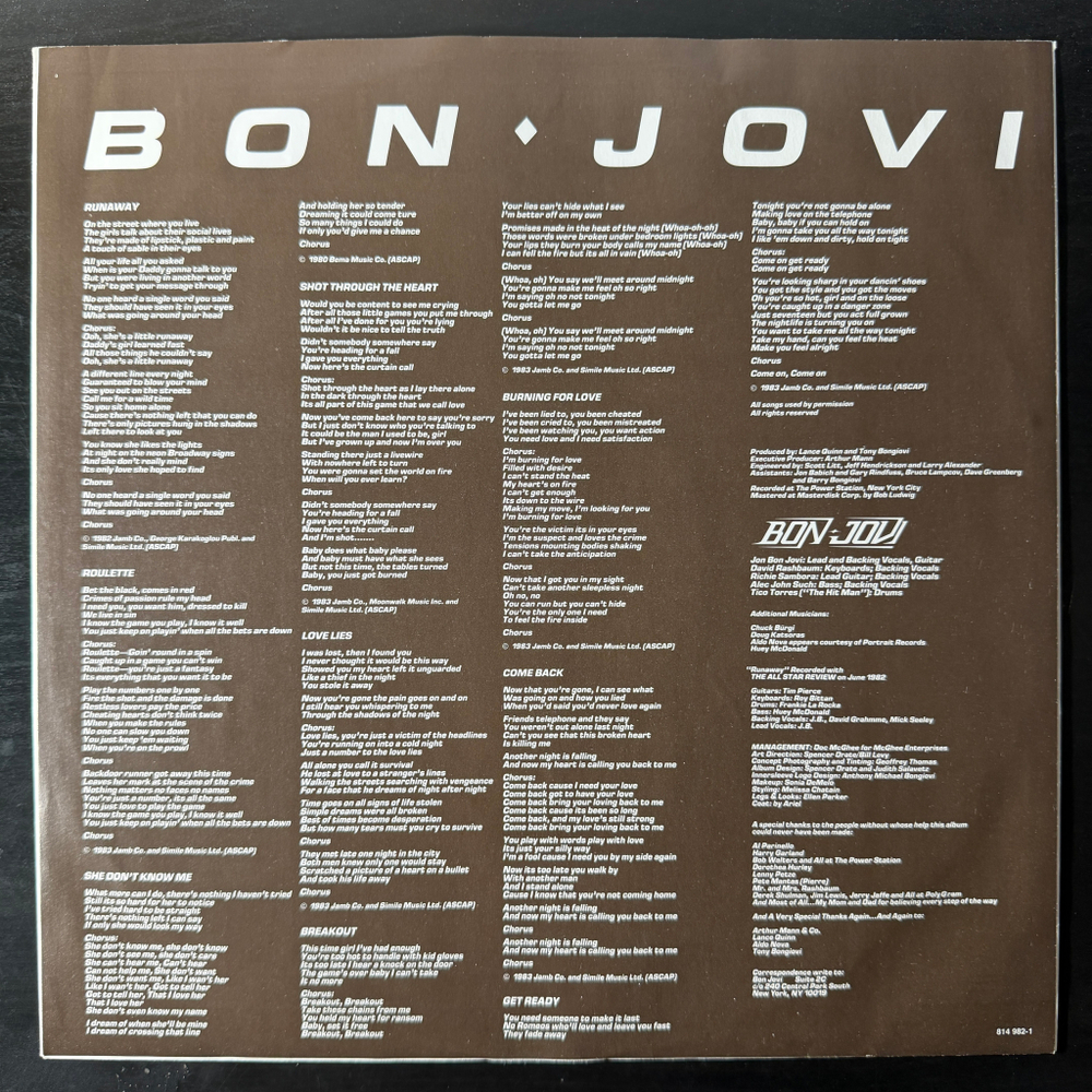 Bon Jovi - Bon Jovi (Голландия 1984г.)