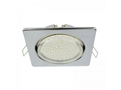 Светильник Ecola GX53 Н4 квадрат метал встроенный хром с открытым краем (106*41мм)