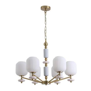 8334/6 MODERNI LN26 033 бронза/белый, металл/керамика/стекло Люстра E27 6*40W 220V ALEGRA