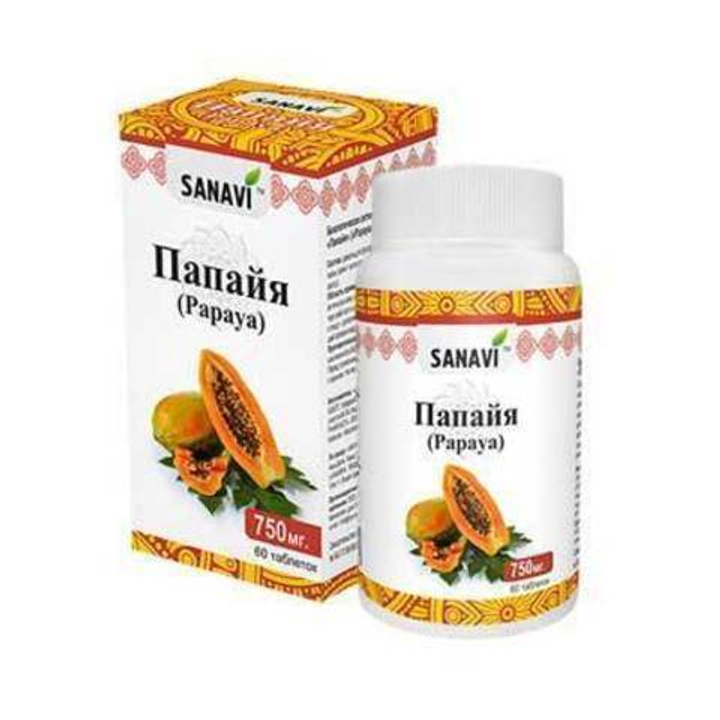 БАД Sanavi Papaya Папайя 60 таб. 750 мг