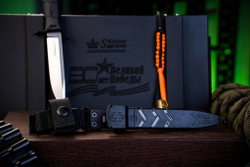 Нож Kizlyar Supreme COMBAT AUS-10Co (Cryo) SW BKH PS (StoneWash, Black Kraton Handle, Polyamid Sheath)