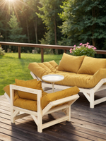 Диван Мебелик Бинго ткань savana plus yellow, каркас лак