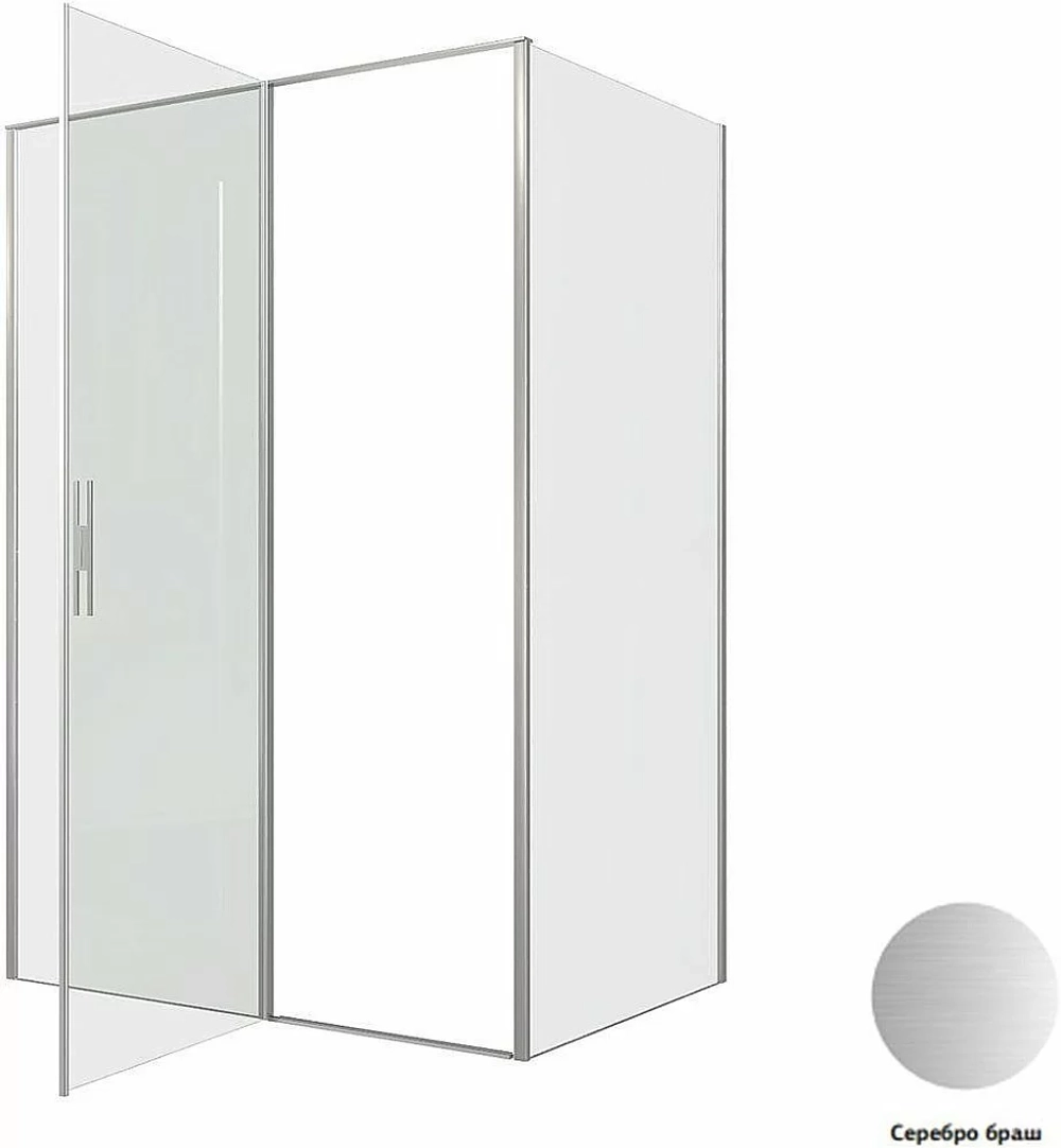 Душевой уголок Allen Brau Priority 3.31029.BA+3.31041.BA 100х80 стекло прозрачное/профиль брашированное серебро