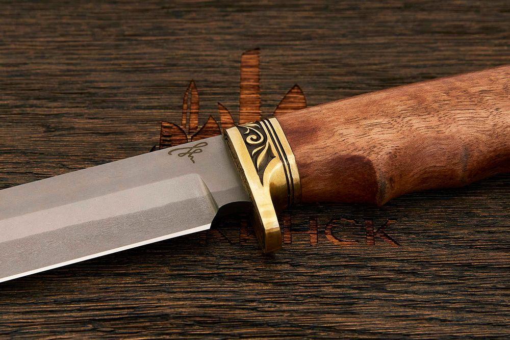 Разделочный нож Игоря Пампуха Модель 083, клинок 145мм, булат легированный, рукоять орех