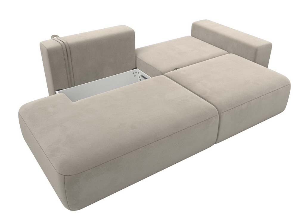 Диван угловой Лига-036 НПБ Модерн правый угол МИКРОВЕЛЬВЕТ Бежевый