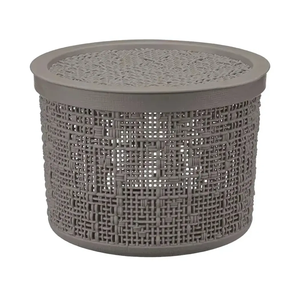 Коробка БЯЗЬ с крышкой D17см 2л французcкий серый