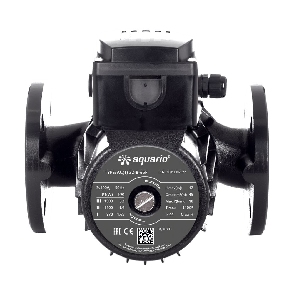 Насос циркуляционный фланцевый Aquario AC(T) 22-8-65F с трехфазным двигателем