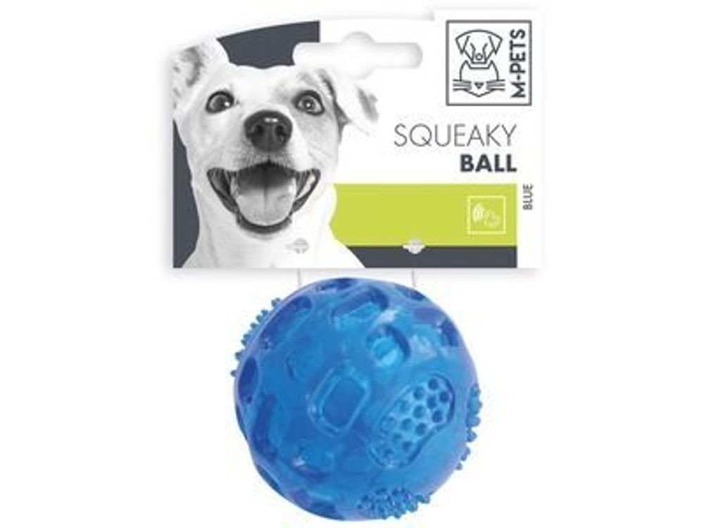 M-PETS Мяч-пищалка для собак, диаметр 6,3 см, цвет голубой