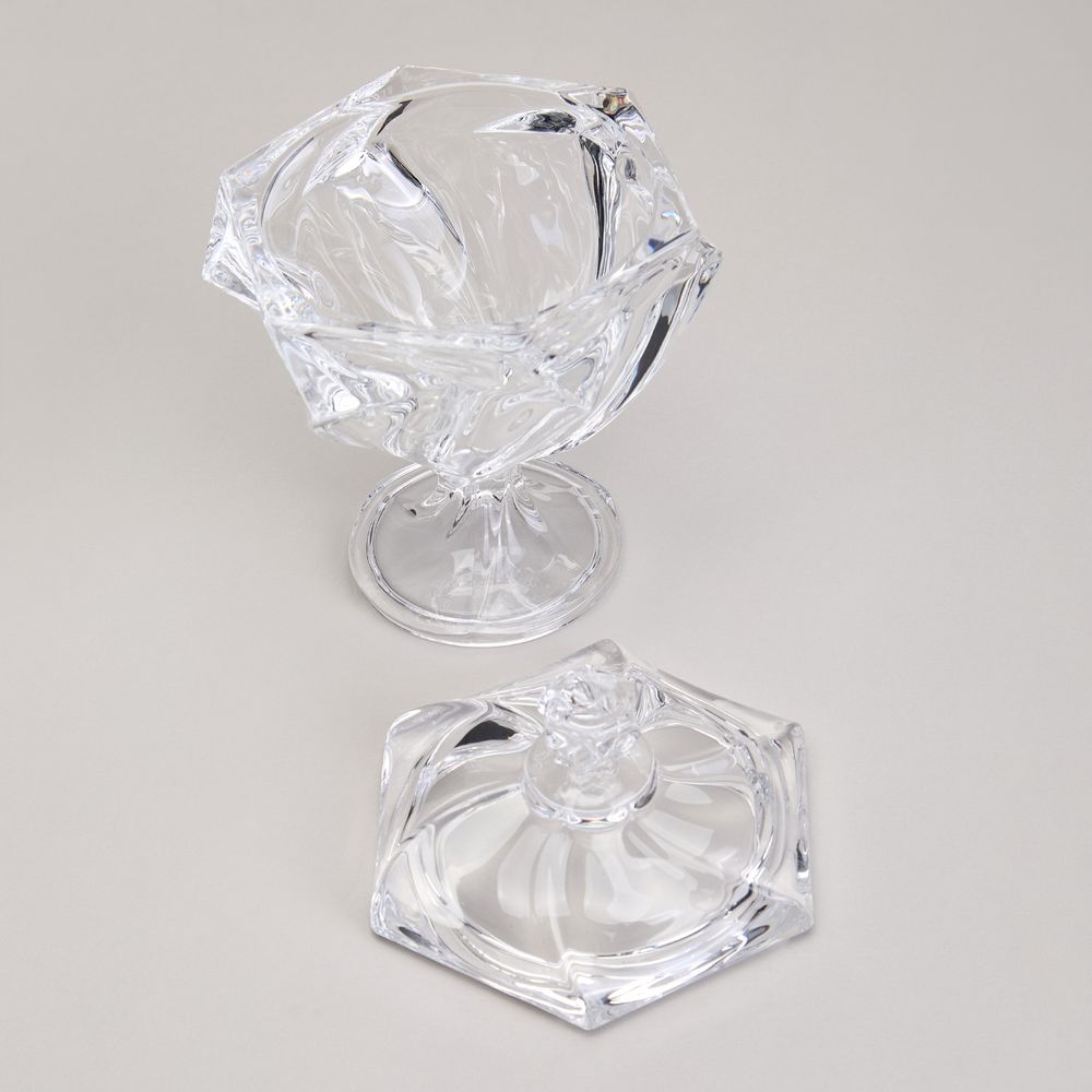 БЛЮДО С КРЫШКОЙ НА НОЖКЕ "BOHEMA" ДИАМЕТР=11,5 СМ ВЫСОТА=16,5 СМ