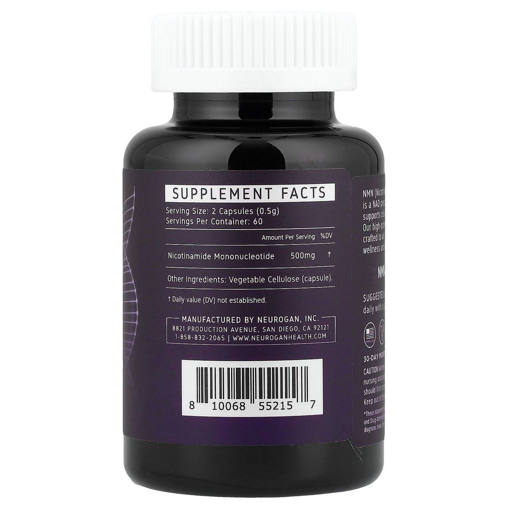 Neurogan Health, NMN, 120 капсул (250 мг в 1 капсуле)