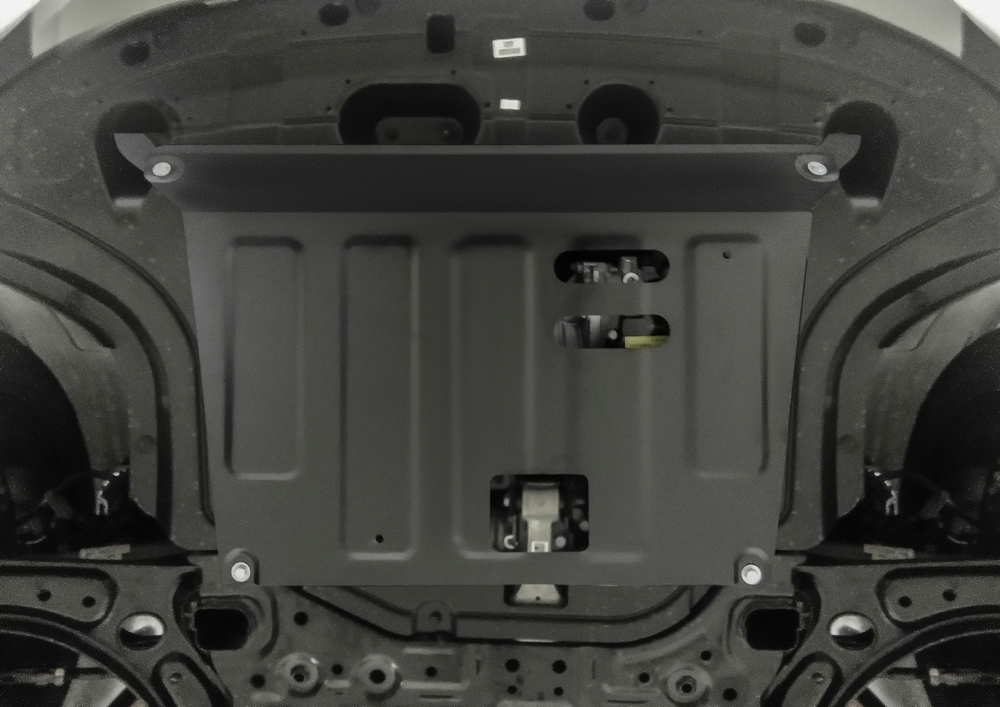 Защита картера и КПП AutoMax для Kia Seltos (V - 1.6 (123 л.с.)) FWD 2020-н.в./Kia Seltos (V - 2.0) 4WD 2020-н.в./Kia Soul III (V - 1.6; 2.0) 2019-н.в., сталь 1.5 мм, с крепежом, штампованная, AM.2850.1