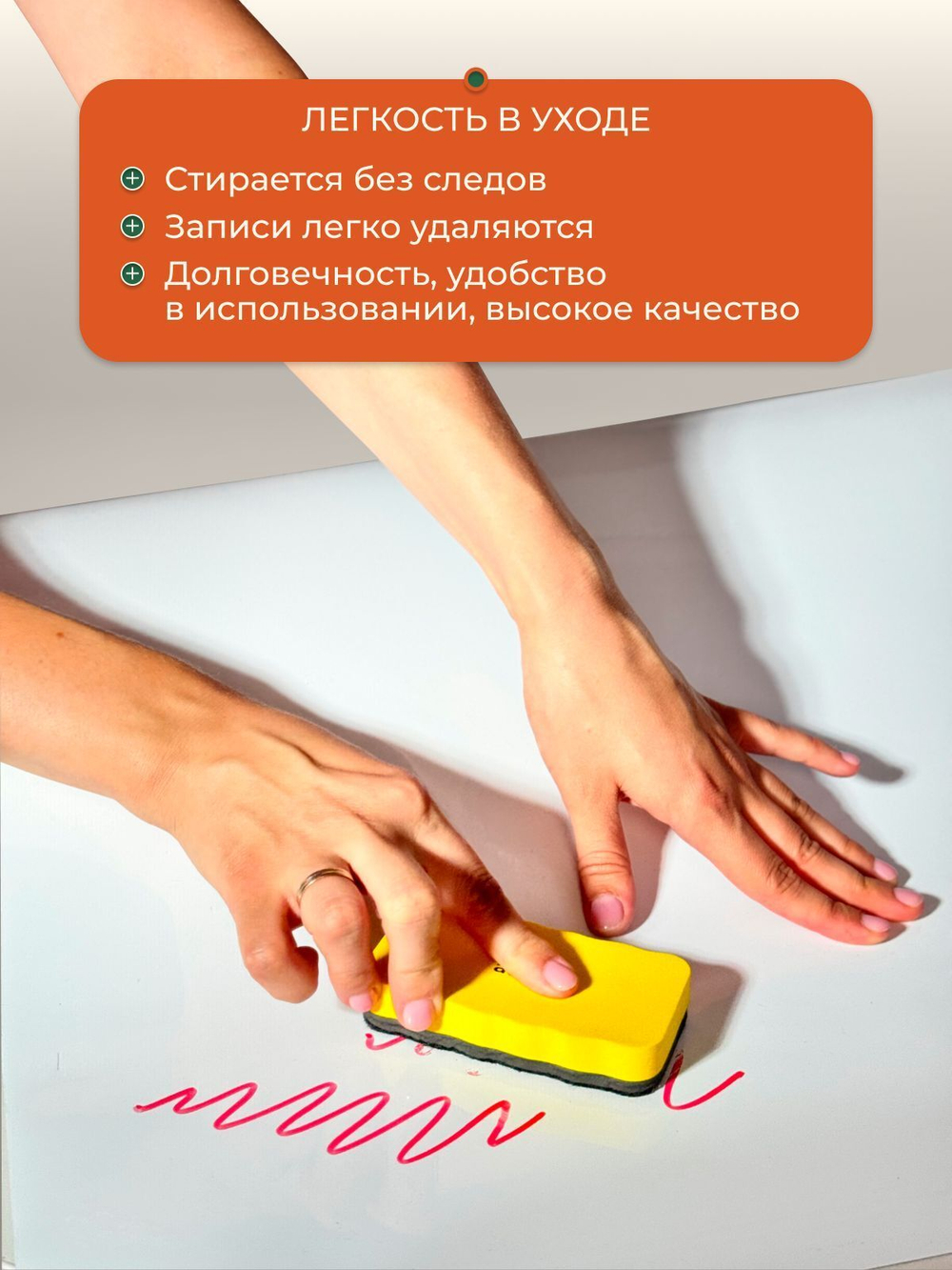 Доска пленка магнитно-маркерная на стену для дома и офиса самоклеящаяся, белая, глянцевая, в рулоне, 90х60 см