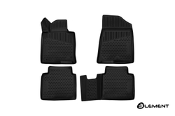 Коврики Standard, 3D в салон HYUNDAI Sonata 2017, 09/2017- , сед., 4 шт. (полиуретан, чёрные) Element.ELEMENT3D2066210