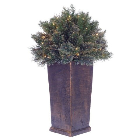 Кашпо хвойное с подсветкой, 100 LEDламп, 150 веток, (от сети), D60 см, L65 W65 H90 см