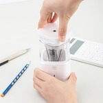 Точилка DELI "71203" электрическая, автоматическая, 1 отверстие, с контейнером, белая