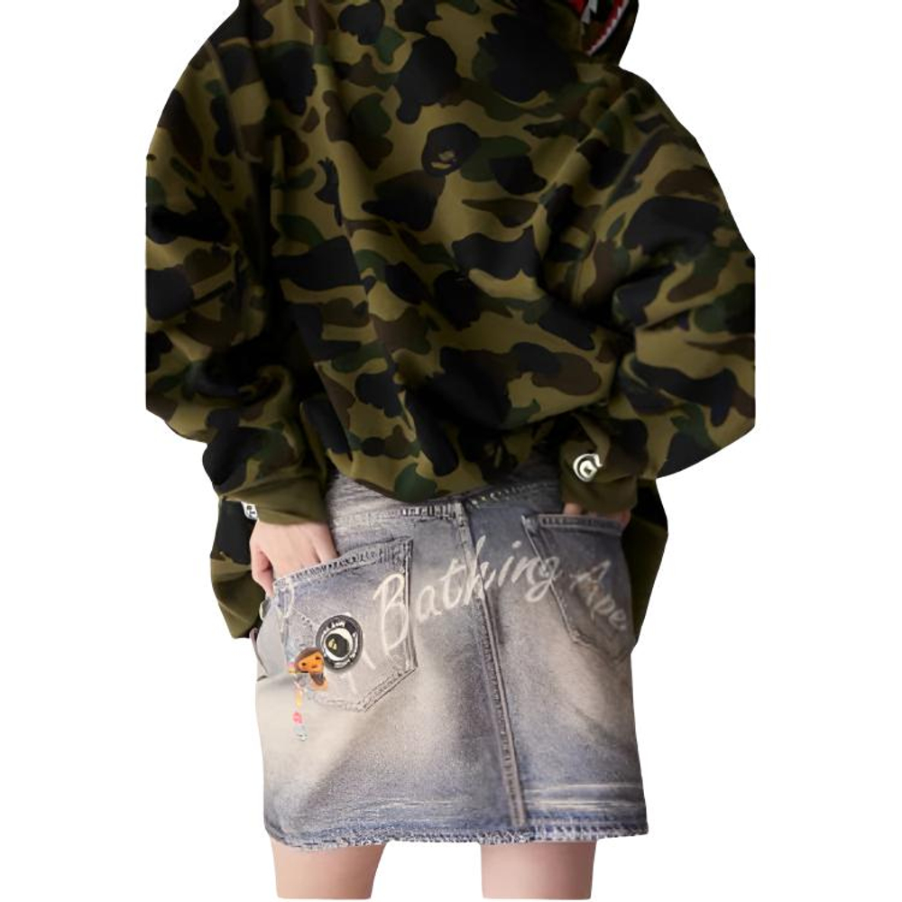 A Bathing Ape Bathing Ape Denim Short Skirts Cotton