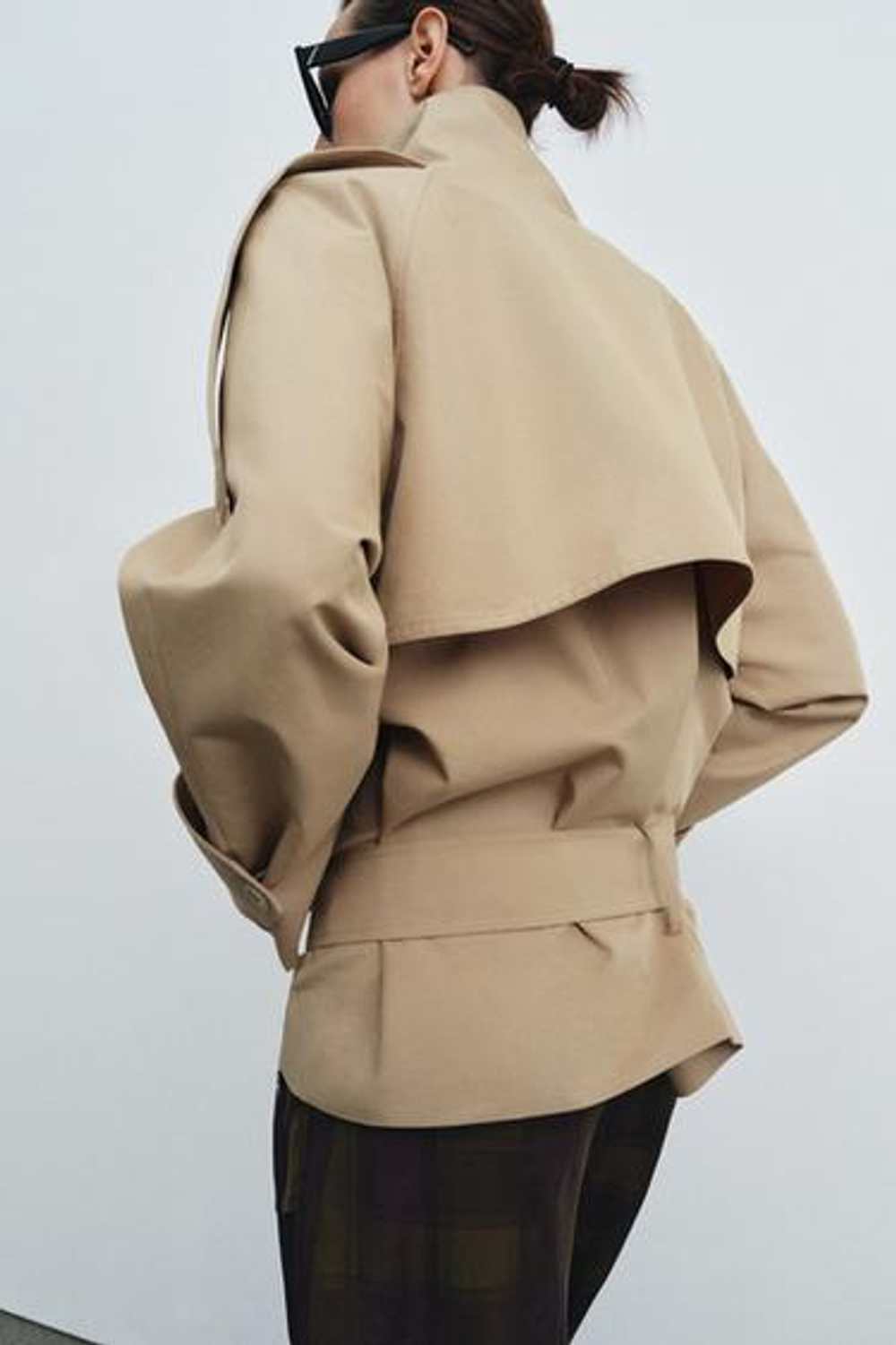 Короткий тренч с высоким воротником ZW COLLECTION - ZARA