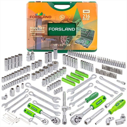 Набор инструментов 216пр. 1/4''3/8''1/2''(6гр.)(4-32мм) Forsland Forsland-38841