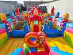 Коммерческий надувной батут два модуля «Парк развлечений 4» 12*6*7 м