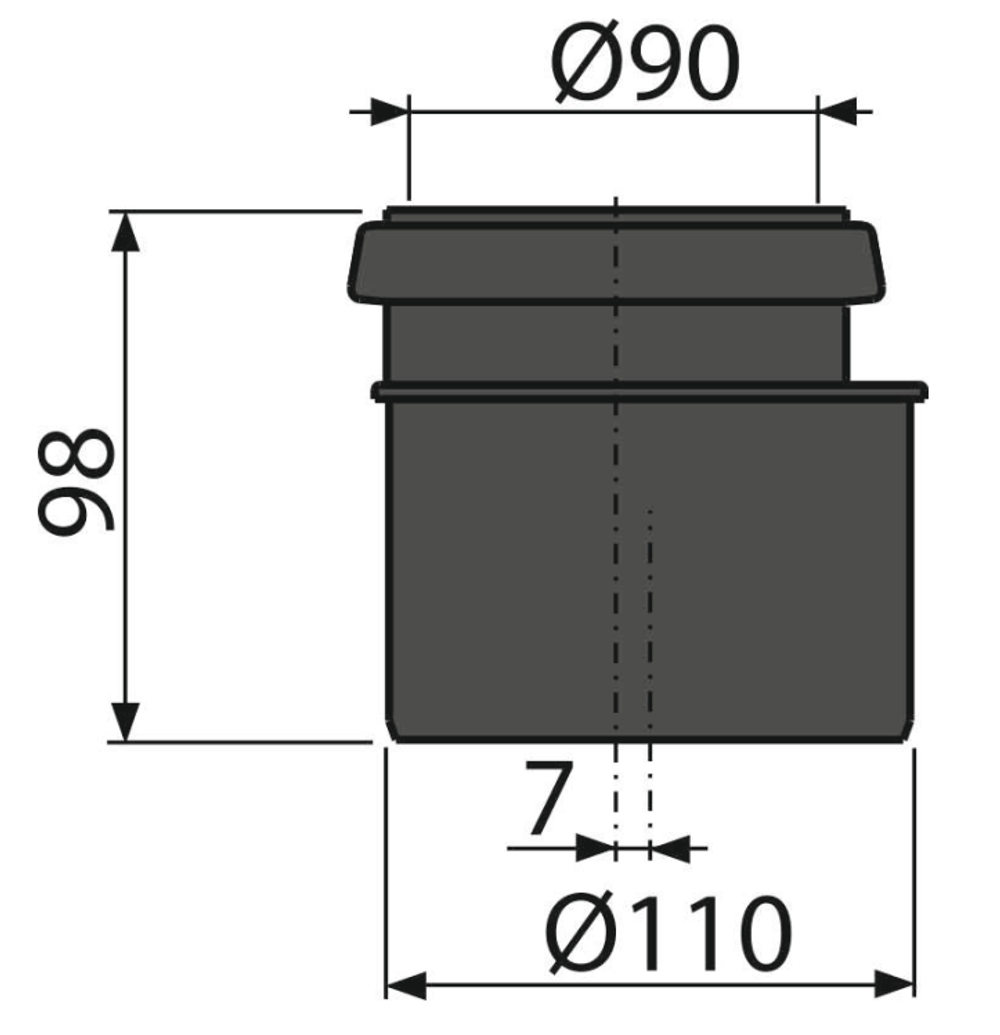 Соединитель для инсталляции 90/110 Alca Plast M907