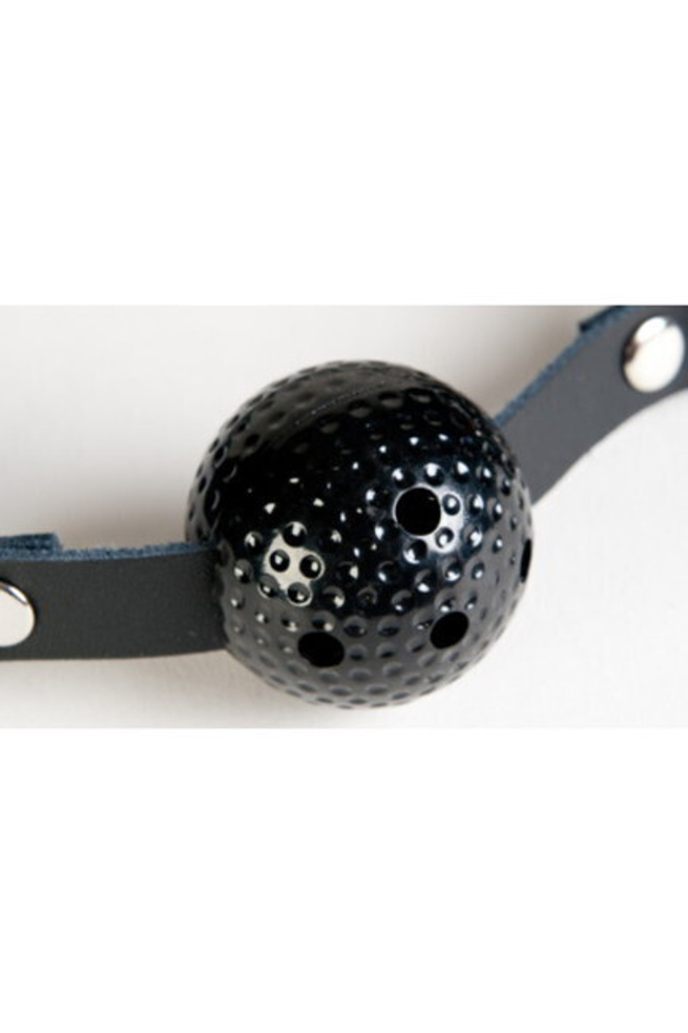 Черный кляп на кожаном ремешке Theatre (Цвет: черный)