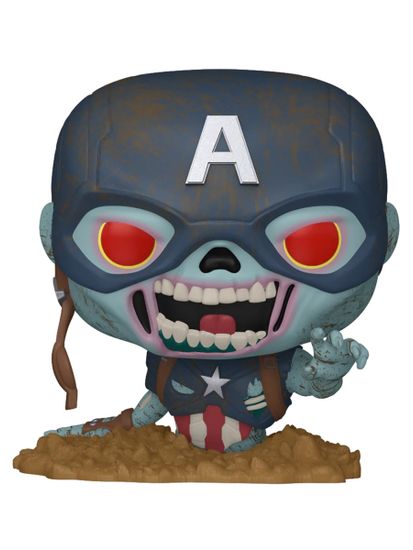 Фигурка Funko POP! Bobble Marvel Zombies Zombie Captain America (1554) 86650 / Фигурка Фанко ПОП! по мотивам мультсериала "Зомби Marvel", Капитан Америка
