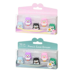 Ластик насадка на карандаш Basir, фигурный, серия "Сова", объемный цветной корпус в виде сов