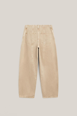 Massimo Dutti Джинсы прямого кроя с детальной отделкой на талии - Limited Edition, каменно-серый