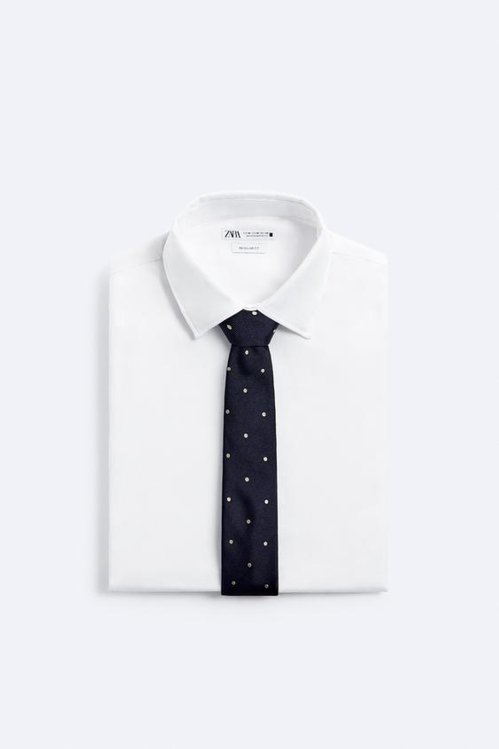 ZARA ЖАККАРДОВЫЙ ГАЛСТУК ИЗ 100% ШЕЛКА, МОРСКОЙ СИНИЙ