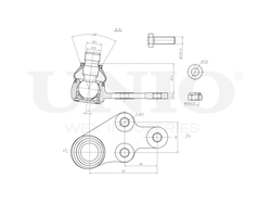 Опора шаровая передняя нижняя правая UNIO SSP-20132