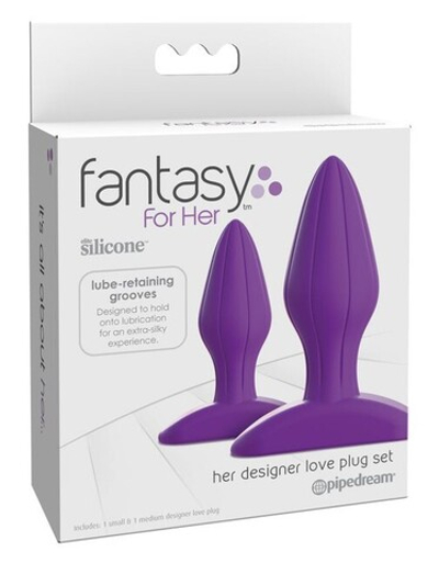 Набор анальных пробок с рельефом Fantasy For Her Her Designer Love Plug Set (Цвет: фиолетовый)