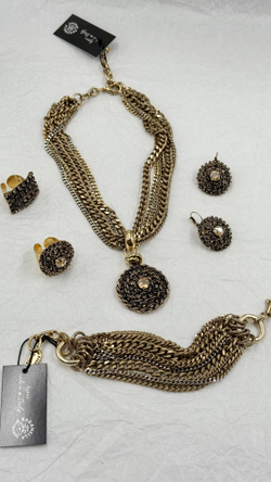 Кольцо круглый "лабиринт" с медовыми кристаллами, разъемное