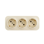 Розетка 3-м ОП Quteo 16А IP20 250В 3х2P+E с заземл. защ. шторки сл. кость IEK 782268