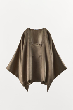 ZARA РУБАШКА С ЗАПАХОМ, РЫЖЕВАТО-КОРИЧНЕВЫЙ