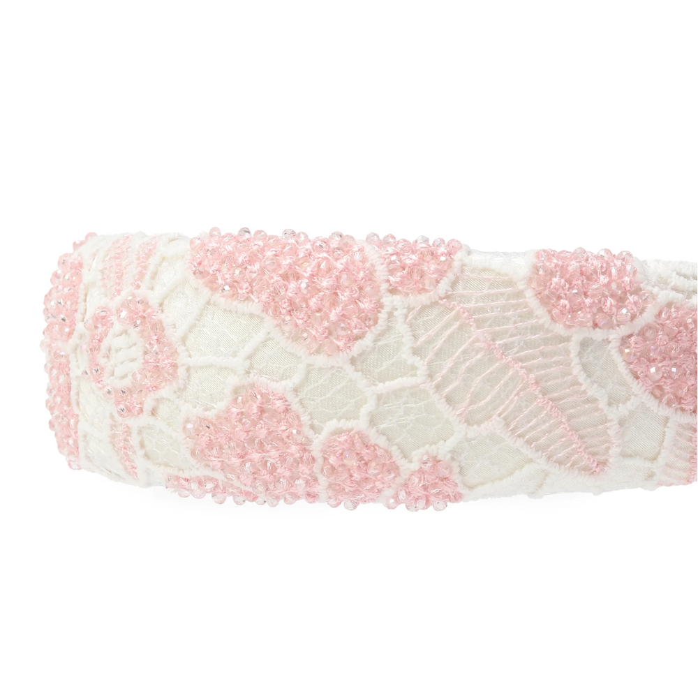 Ободок с розовыми цветами